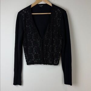 Club Monaco Black Knit Beaded Sweater Size Medium